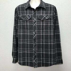 Magpul Industries Shirt Mens L Gray Plaid Flannel Wool Blend Outdoor Snap Work